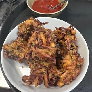Onion Pakora with Tadka Ketchup